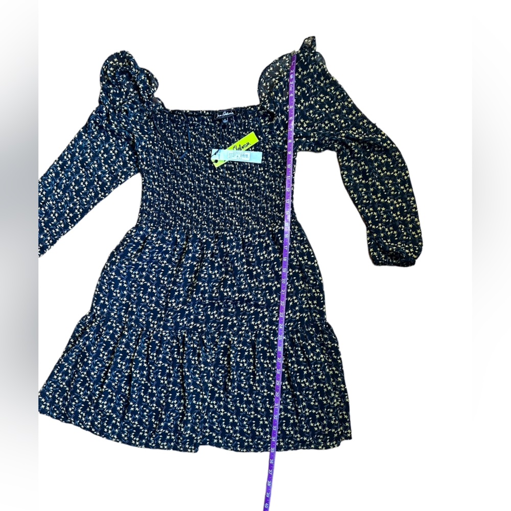 Sam Edelman Floral Smocked Long-Sleeve Dress Size 8 NWT - Picture 10 of 12